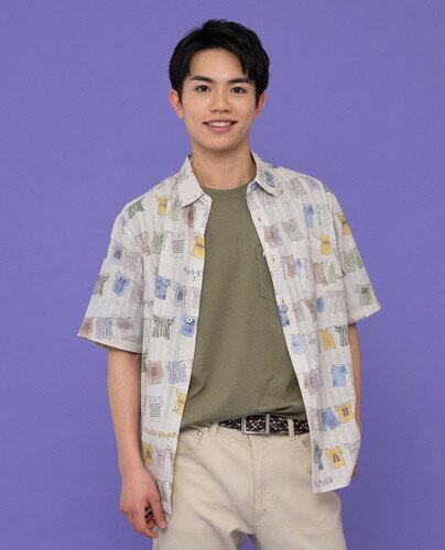 楽天Hush Puppies APPARELHush Puppies（ハッシュパピー） 吊り干し総柄PT半袖シャツ【キングサイズ】メンズ