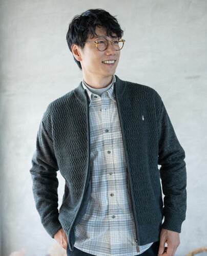 【SALE】Hush Puppies（ハッシュパピー） ニットHB 地柄全開ZIPブルゾン【キングサイズ】　メンズ　長袖