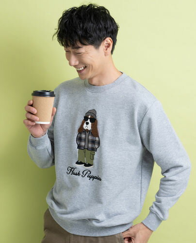 Hush Puppies（ハッシュパピー） 裏毛モチーフトレーナー(ストリート)　メンズ　長袖