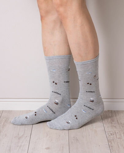 Hush Puppies（ハッシュパピー）/ハッシュパピー/コーヒー柄ロングソックス（メンズ）靴下