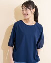 【SALE】Hush Puppies(ハッシュパピー) 袖シアーボイル切替Tシャツ 半袖 レディス