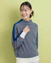 【SALE】Hush Puppies(ハッシュパピー) 毛100%袖ラインニット【レディス】長袖