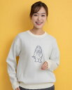 【SALE】Hush Puppies(ハッシュパピー) ソフトニットロゴクルー レディス 長袖