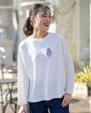 【SALE】Hush Puppies(ハッシュパピー) 犬ワッペンPT Tシャツ【レディス】長袖