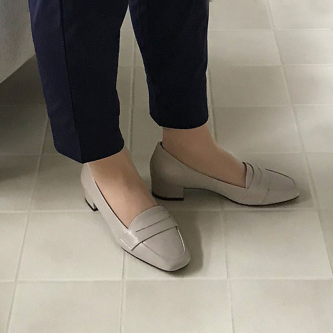 【FAVO FAVO】レインシューズ レディース ローファー 防水 晴雨兼用 スクエアトゥ 3.5cmヒール 歩きや..