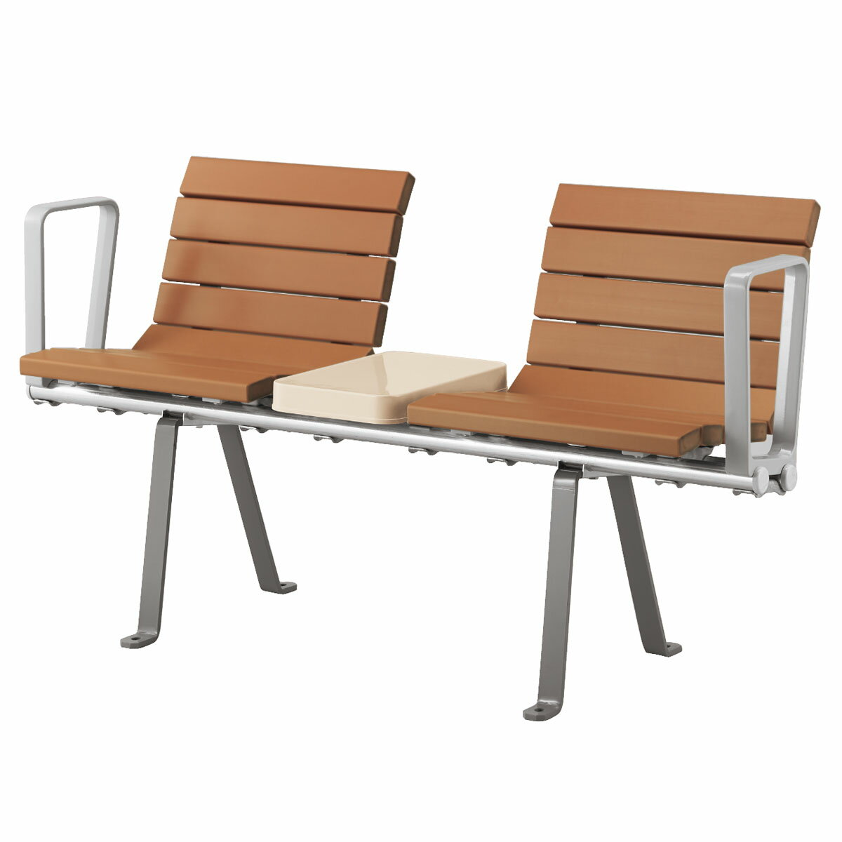 商品詳細（サイズ）■背・座部：再生木材（EMウッド ／ ERウッド） 抗菌機能付■天板：FRP成形品■肘：アルミ合金鋳物　合成樹脂焼付塗装仕上■脚部：t9×38鋼板　合成樹脂焼付塗装仕上■重量：　　EMウッド：39.0kg　　ERウッド：4...