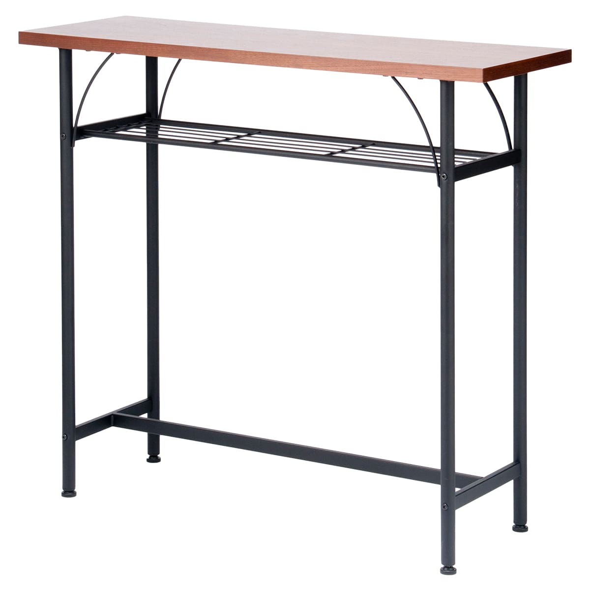 商品詳細（サイズ）■天板：突板合板（ウォールナット柄）、ラッカー塗装■脚部：スチール、エポキシ樹脂塗装、アジャスター付■棚板：スチール、エポキシ樹脂塗装■重量：10.6kg■サイズ：W1000×D350×H905■補足：お客様組立品北海道、...