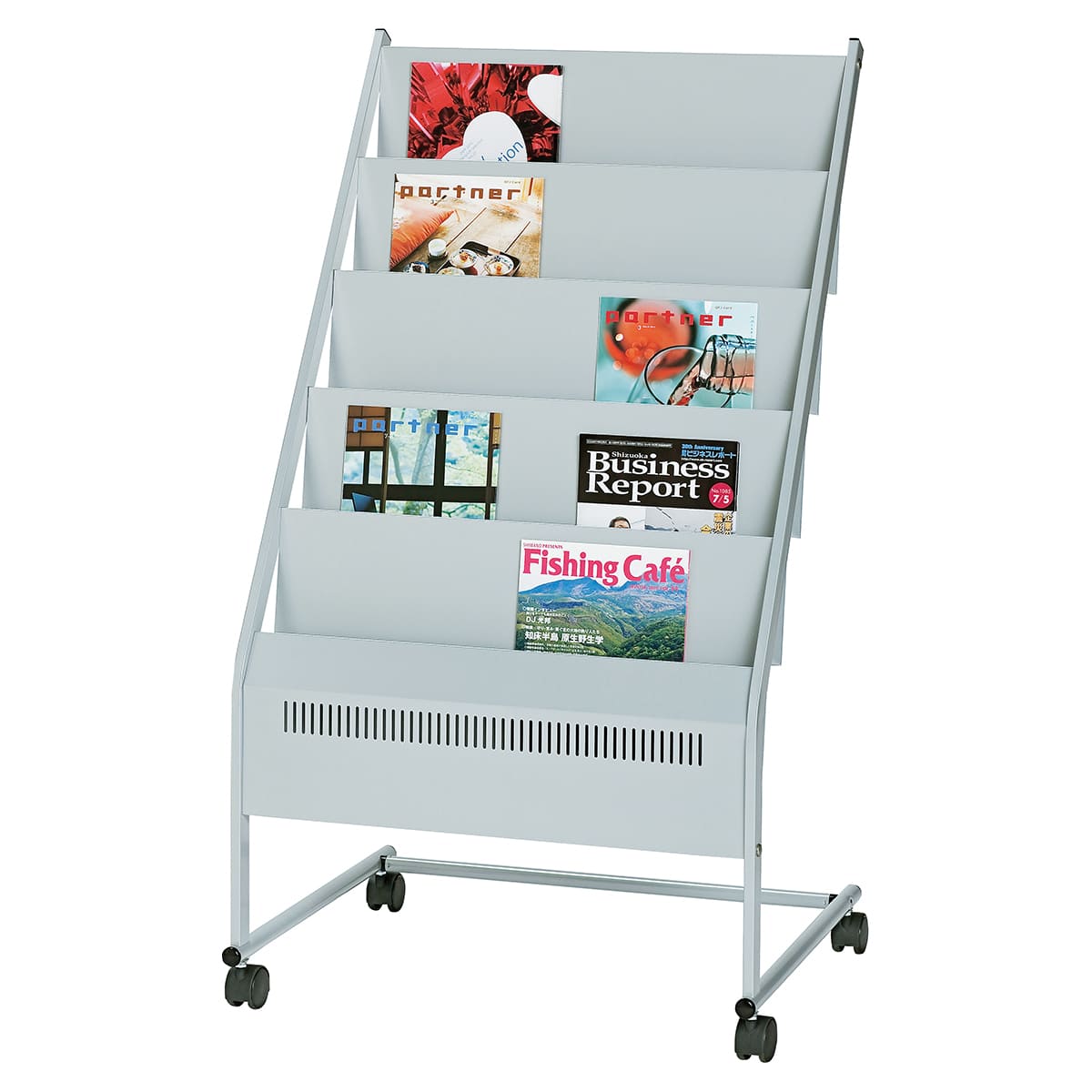 法人様限定 パンフレットスタンド NMS-350 マガジンラック（5段） 藤沢工業
