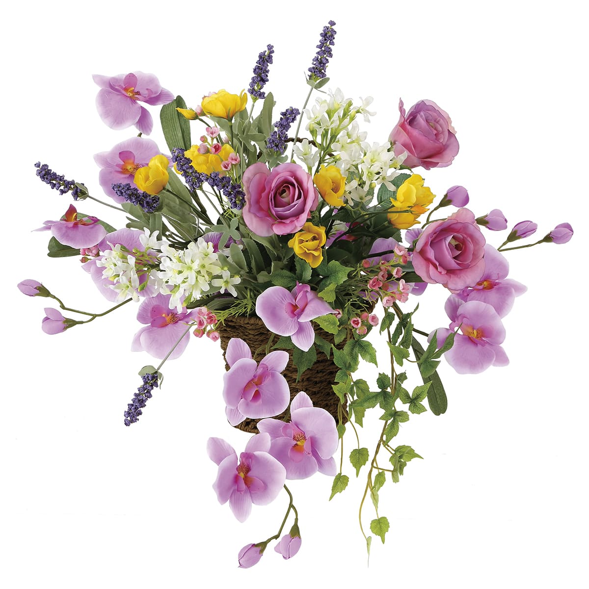 法人様限定 アートクリエイション オフィス家具 造花 アーティフィシャルフラワー 壁掛けスイートラベンダー 752R110