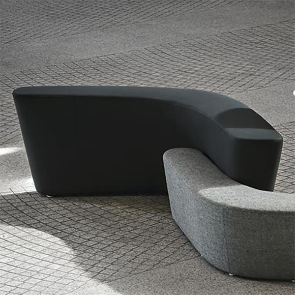 法人様限定 待ち合いソファ ロビーベンチ MUC0287BL（ブラック） アビタスタイル