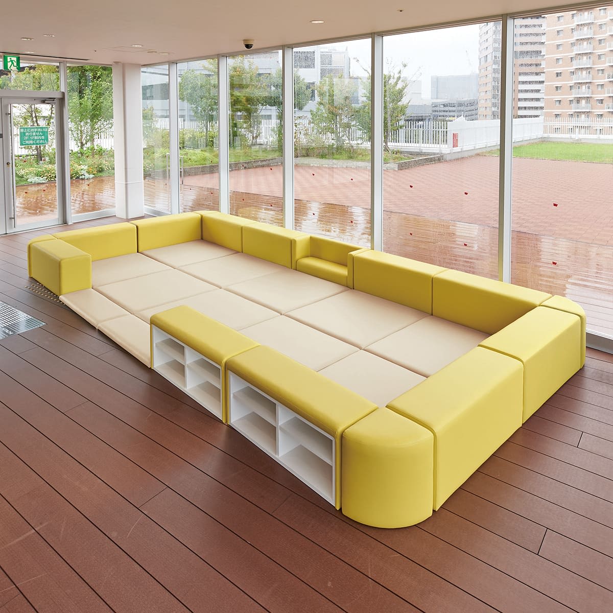 法人様限定 アダル キッズ家具 キッズマット カンナベンチ靴箱付 X9024-20YW