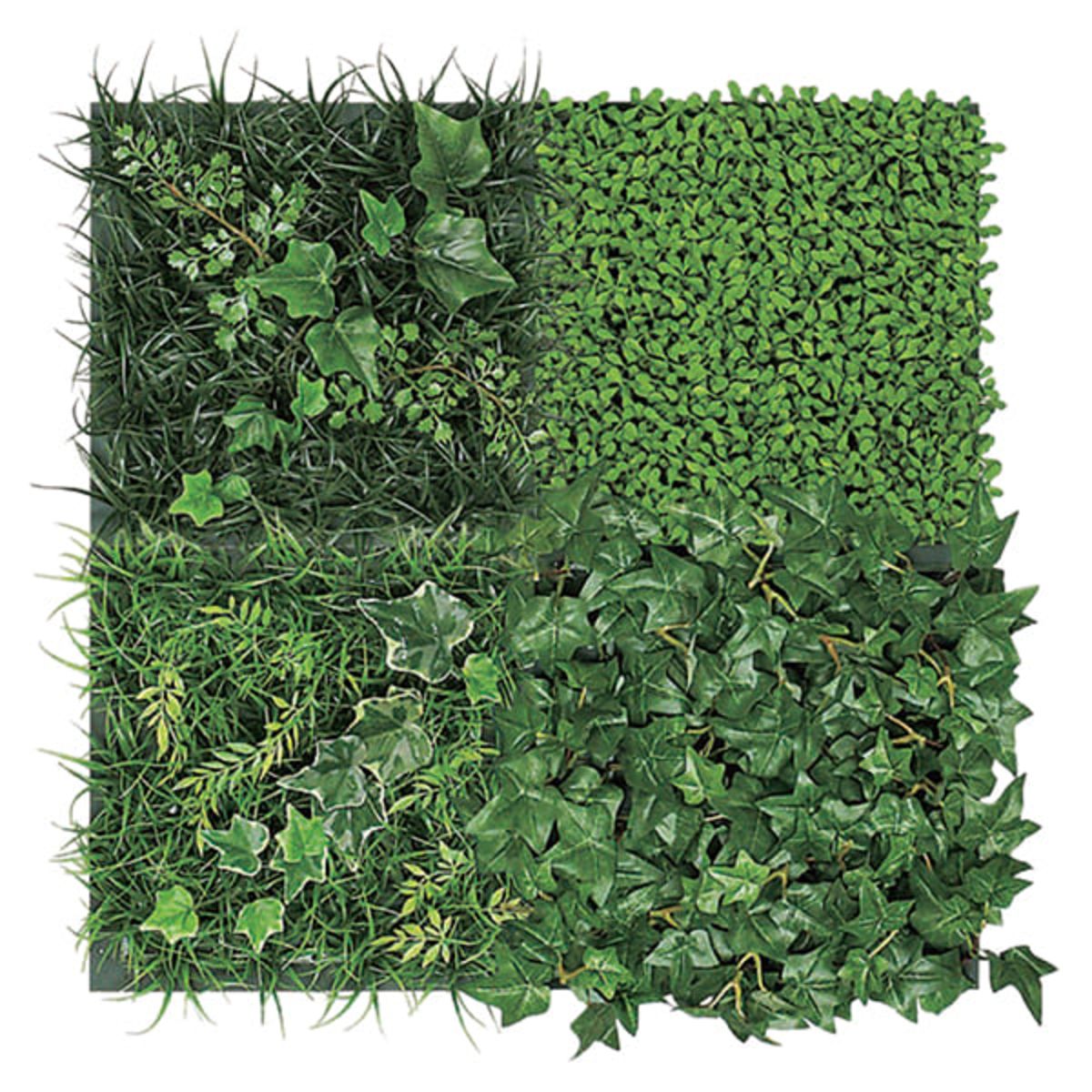 法人様限定 ベルク オフィス家具 フェイクグリーン グリーンパネル 連接グリーン 25角4連 GM1700