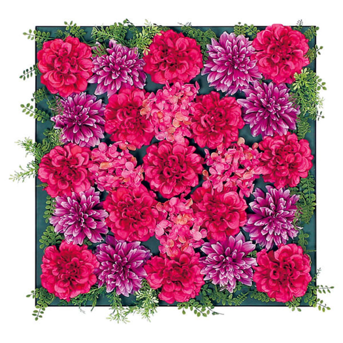 商品詳細（サイズ）■装飾：造花■フレーム：アルミ押出材■面板：5.5mmベニヤシート貼り　5mmプラダン■付属品：直付け用ビス■重量：1.5kg■サイズ：W500×D100×H500■補足：完成品【注意事項】※寸法はグリーン、フラワーを含ん...