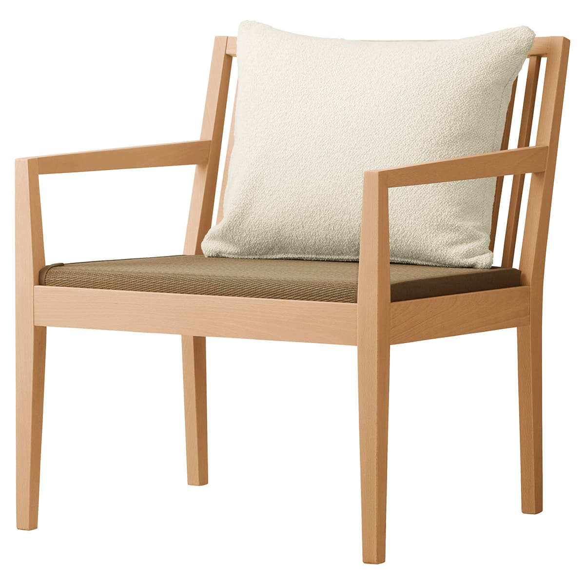 商品詳細（サイズ）■背クッション：フェザー　綿■座部：国産い草■フレーム：ビーチ材■重量：9.0kg■サイズ：W650×D620×H730（SH390 AH560）■補足：完成品／カラー選択／張地選択／グリーン購入法適合北海道、沖縄、離島及...