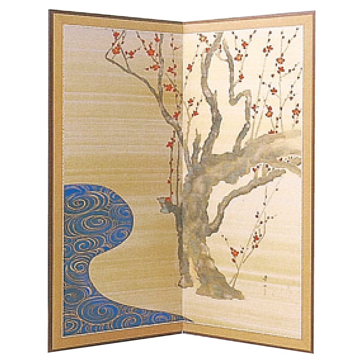 法人様限定 演漆 衝立 屏風 紅梅