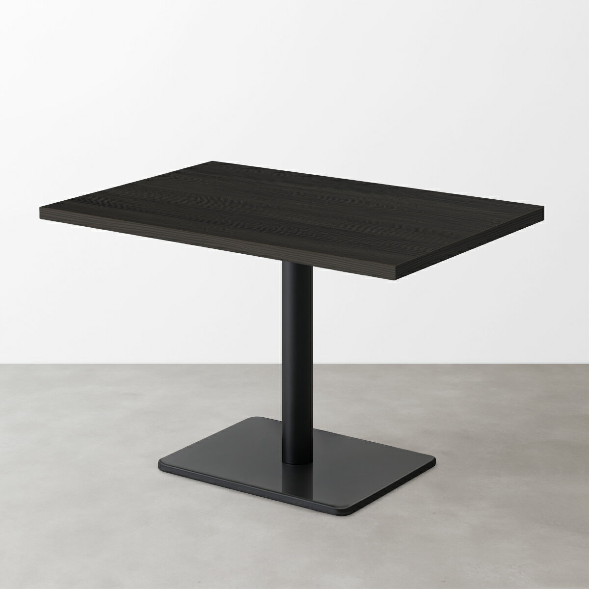 法人様限定 ハストネット 木目スナックテーブル（D550）ブラック 柾目 長方形ベース脚セット