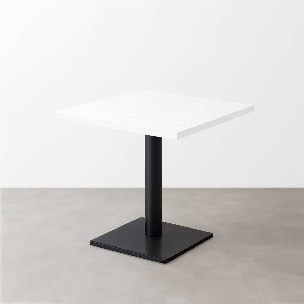法人様限定 ハストネット 鏡面スナックテーブル（D550）ホワイトセラミック 正方形ベース脚セット