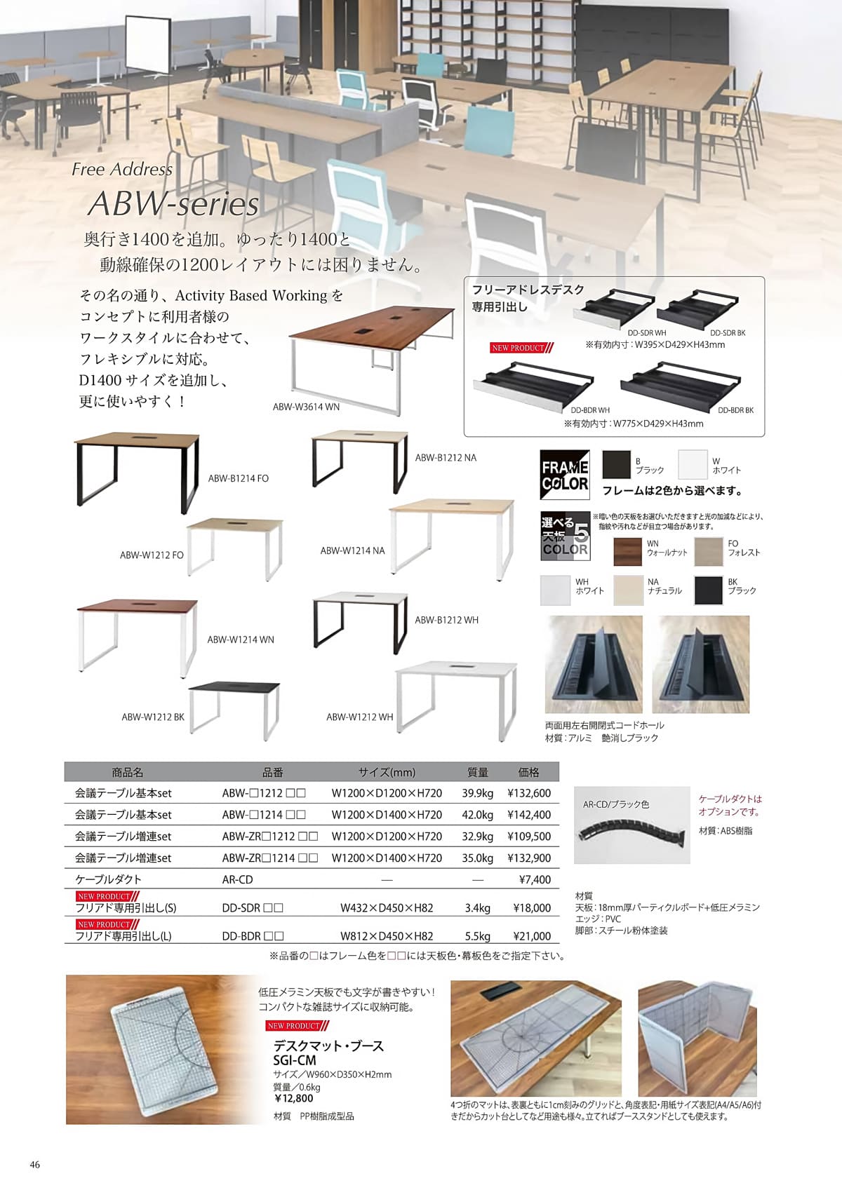 ˡ���͸��� ����� �ơ��֥� �ǥ��� ABW ���� ��Ϣ���å� W1400