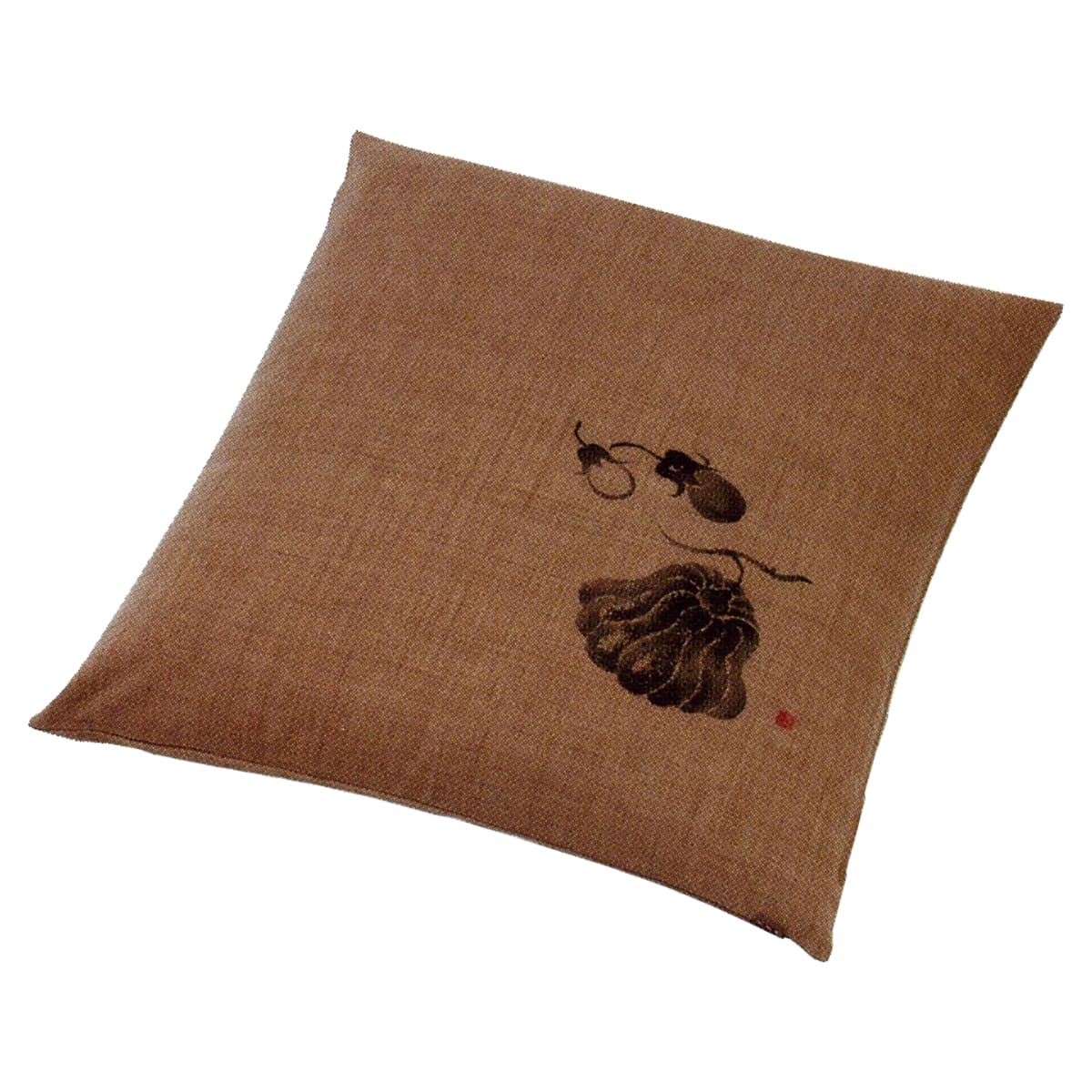 法人様限定 工夫庵 柿渋先染 大根とくわい 座布団 55×59