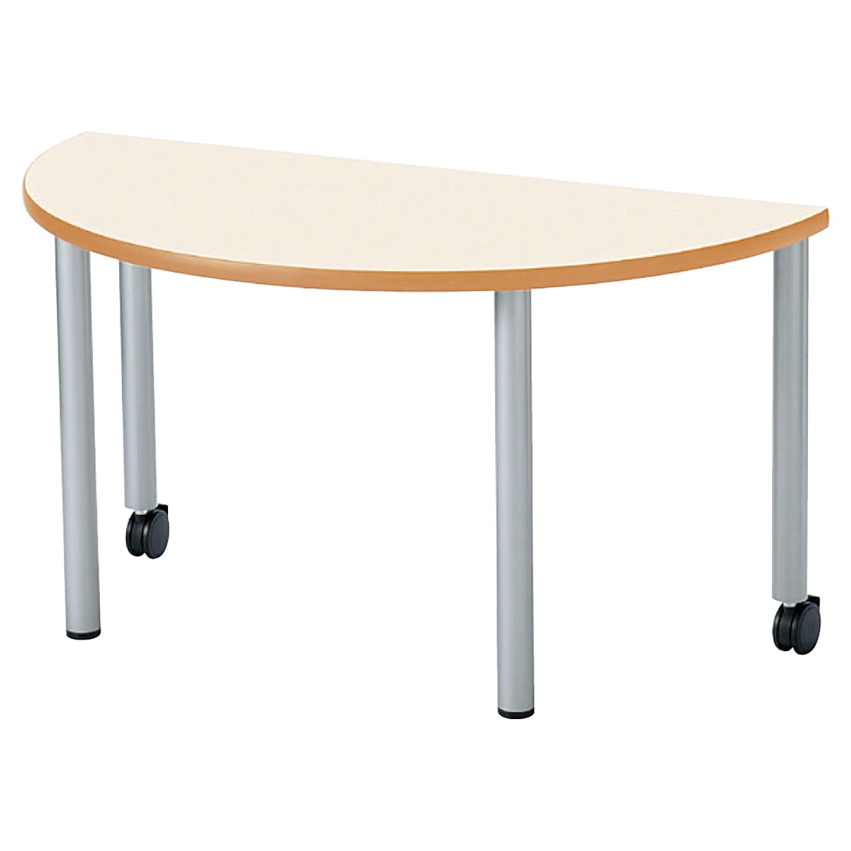 法人様限定 ニシキ工業 キッズ家具 キッズテーブル ER テーブル 片側キャスター脚 半円型