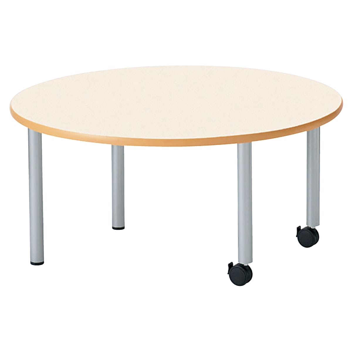 法人様限定 ニシキ工業 キッズ家具 キッズテーブル ER テーブル 片側キャスター脚 丸型