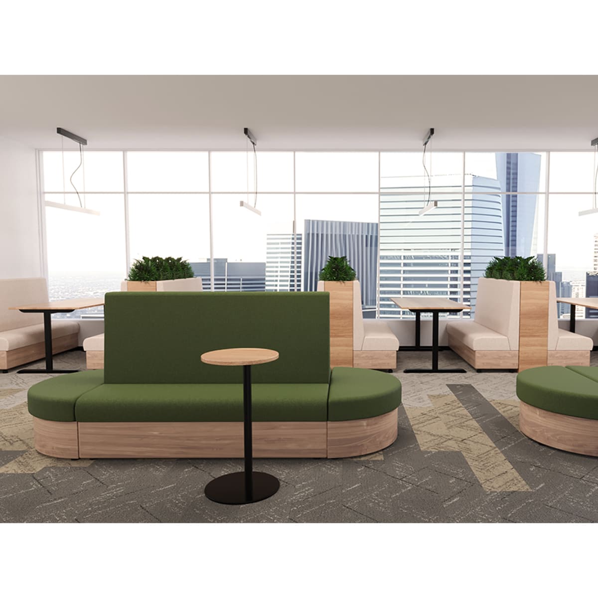 Floor Sofas - 法人様限定 待ち合いソファ ロビーベンチ ファースト 台輪 収納ボックス付（壁面設置専用） 弘益