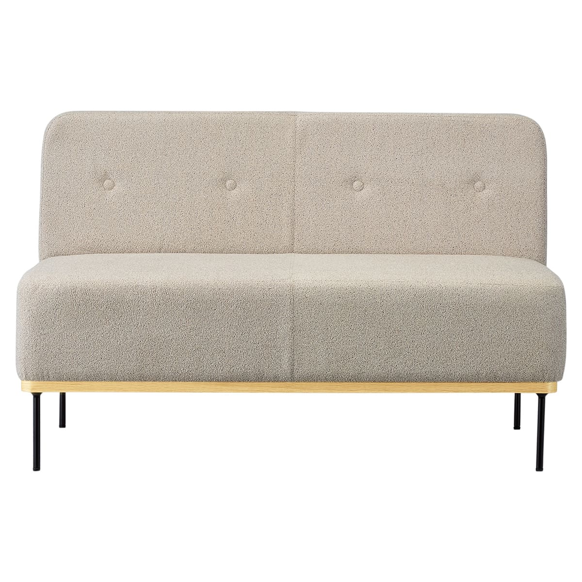 商品詳細（サイズ）■背部：ボタン仕上げ■MDF：突板（オーク）■脚部：スチール（ブラック）　アジャスター付■サイズ：W1100×D650×H700（SH400）■補足：お客様組立品／張地選択【注意事項】※使用材の特性上、色合いや風合いに個体...