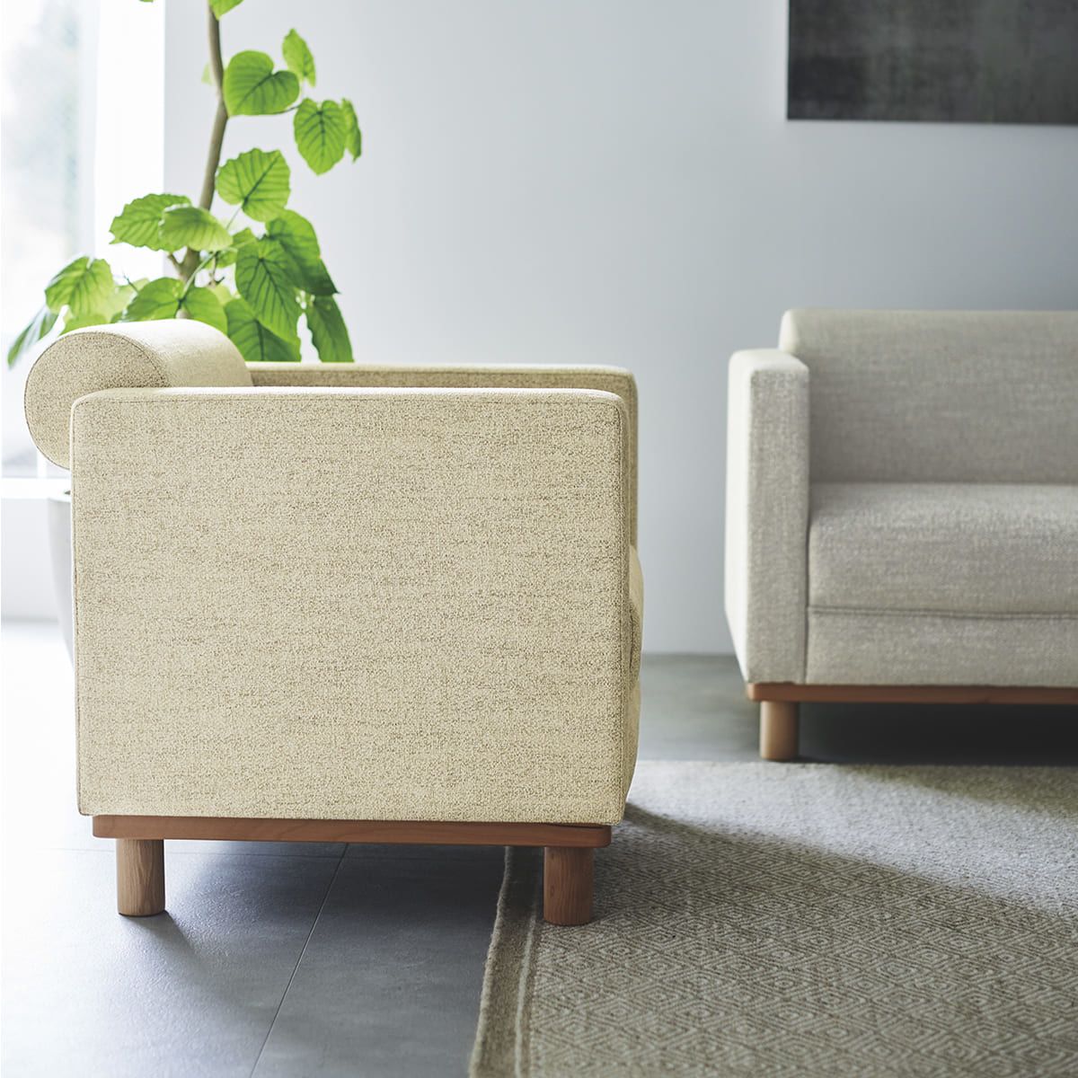 法人様限定 クオン(オーツー) ラウンジソファ コラム 3P