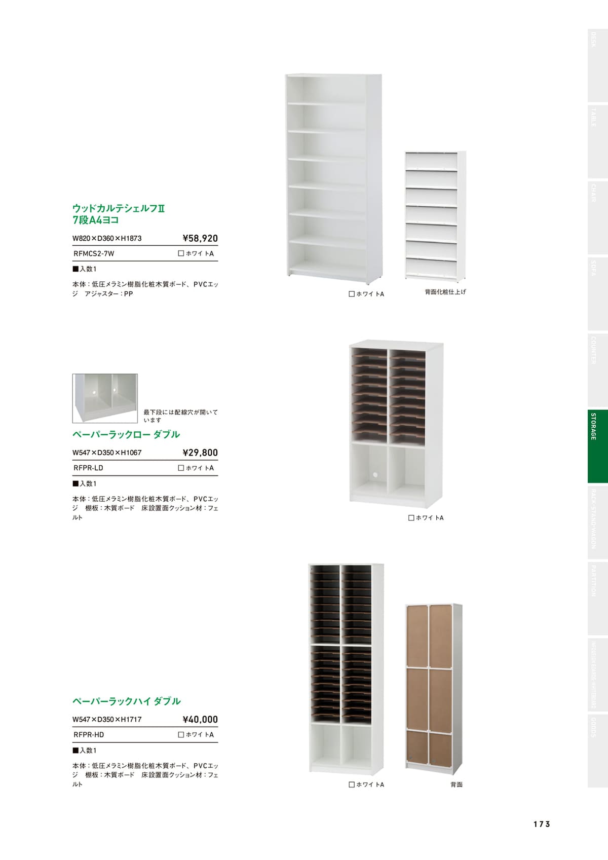 法人様限定 アールエフヤマカワ オフィス家具 書庫 ペーパーラックロー ダブル RFPR-LD [2]