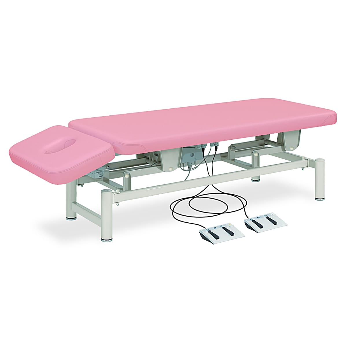 商品詳細（サイズ）■重量：約55kg■サイズ：W500～700×L1900×H450～830■クッション厚：70mm■補足：完成品／サイズ選択／張地選択／昇降タイプ【注意事項】※モーター本体と制御ボックスは、本保証書に基づき3年保証となりますが、フットスイッチ及び電源コード等については保証期間は1年間となります。予めご了承下さい。北海道、沖縄、離島及び中継を伴う場合は、追加送料が必要ですので別途ご案内致します。張地カラーバリエーション標準レザー耐アルコール・耐次亜塩素酸・抗菌・防汚