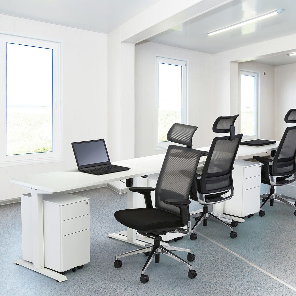 法人様限定 藤沢工業 椅子 オフィスチェア OCV21SF ヘッドレスト付 [3]