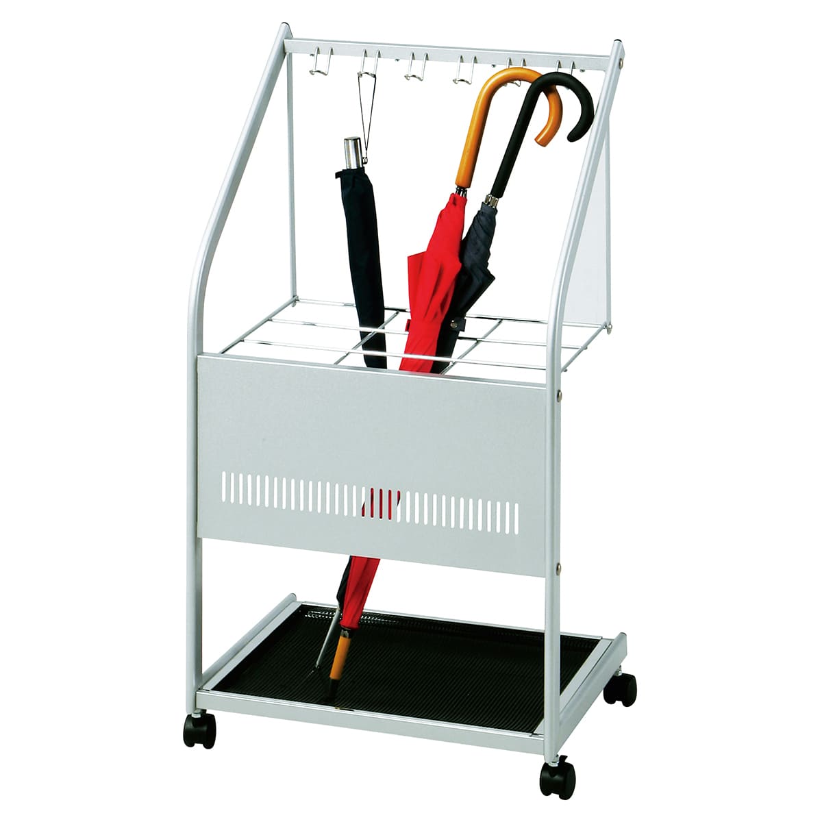 法人様限定 藤沢工業 オフィス家具 事務所備品 US-W50 傘立て（18本用・フック6本）