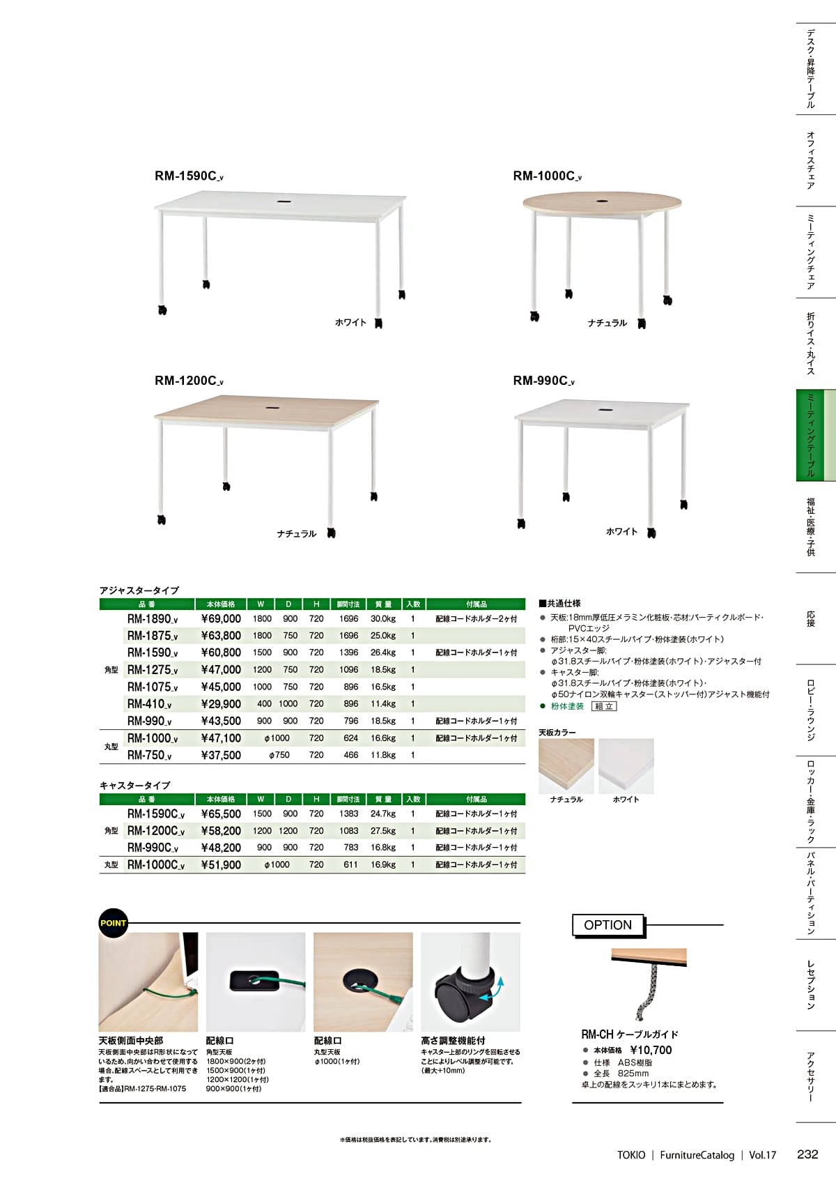 法人様限定 藤沢工業 ミーティングテーブル RMテーブル 丸型天板 キャスター脚 [2]