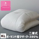 甲州羽毛ふとん 100超長綿 プレミアムゴールドラベル ポーランドマザーグース95% 二層式 キング 2.0kg入 羽毛布団 (9520K)(3)