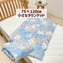 75×120cm 小さめ ダウンケット 羽毛肌布団 超長綿 ダウン90% 120g入り ひざ掛け (SD750B)花柄 ブルー