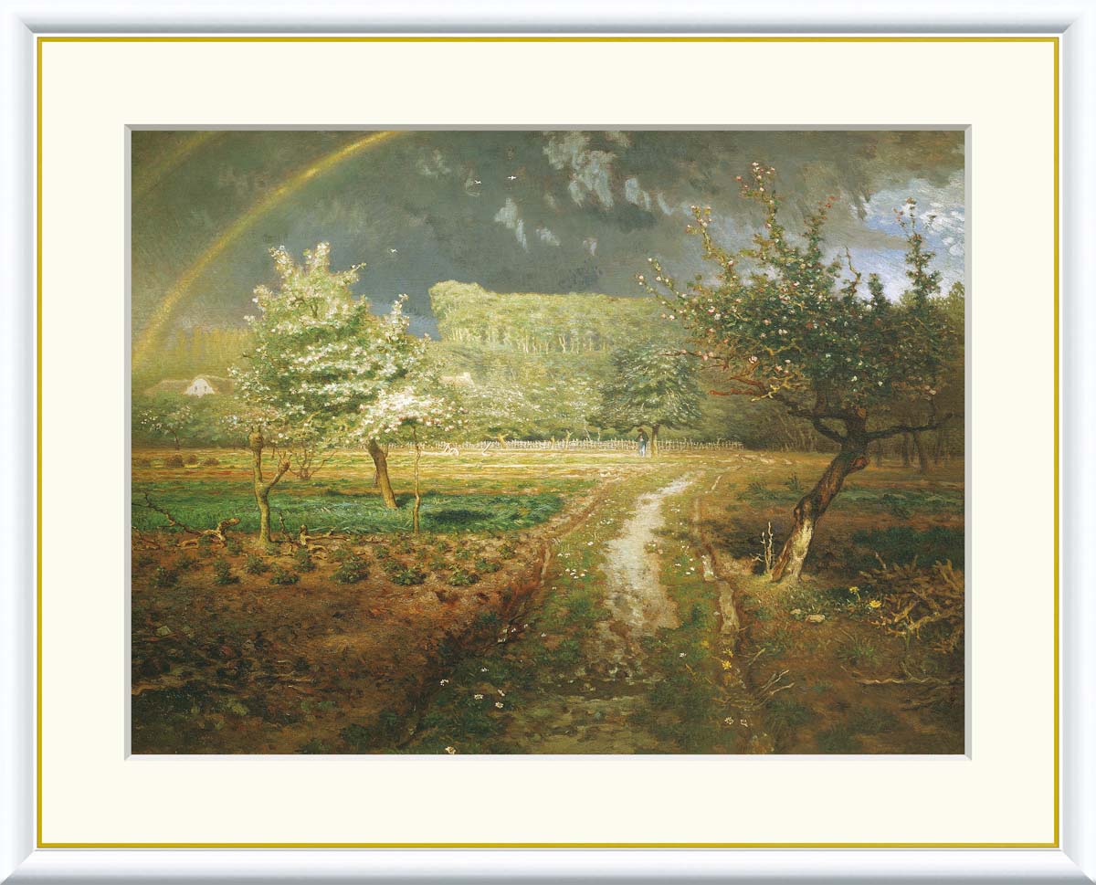 Rakuten - 絵画 インテリア 部屋 玄関に飾る絵画 風水 北欧 インテリア アートパネル 額入り ミレー 52×42cm 壁掛け 絵 額入り リビング アートポスター おしゃれ 壁飾り 新築祝い プレゼント 友人 額絵 金運 ライジング