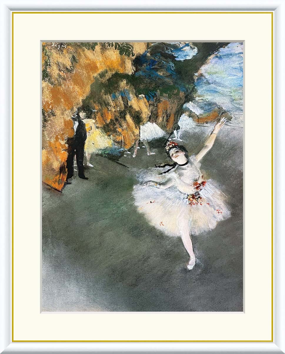 Rakuten - 絵画 インテリア 部屋 玄関に飾る絵画 風水 踊り子 バレエ インテリア アートパネル 額入り ドガ 52×42cm 壁掛け 絵 額入り リビング アートポスター おしゃれ 壁飾り 新築祝い プレゼント 友人 額絵 金運 ライジング