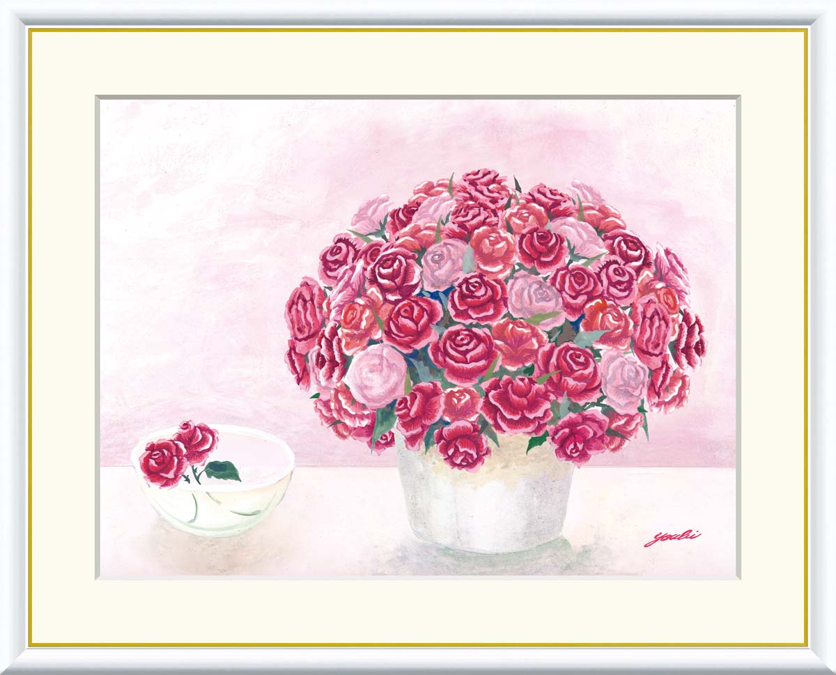Rakuten - 絵画 インテリア 部屋 玄関に飾る絵画 風水 インテリア アートパネル 額入り 花 ブーケ 52×42cm 壁掛け 絵 額入り リビング アートポスター おしゃれ 壁飾り 新築祝い プレゼント 友人 額絵 金運 ライジング