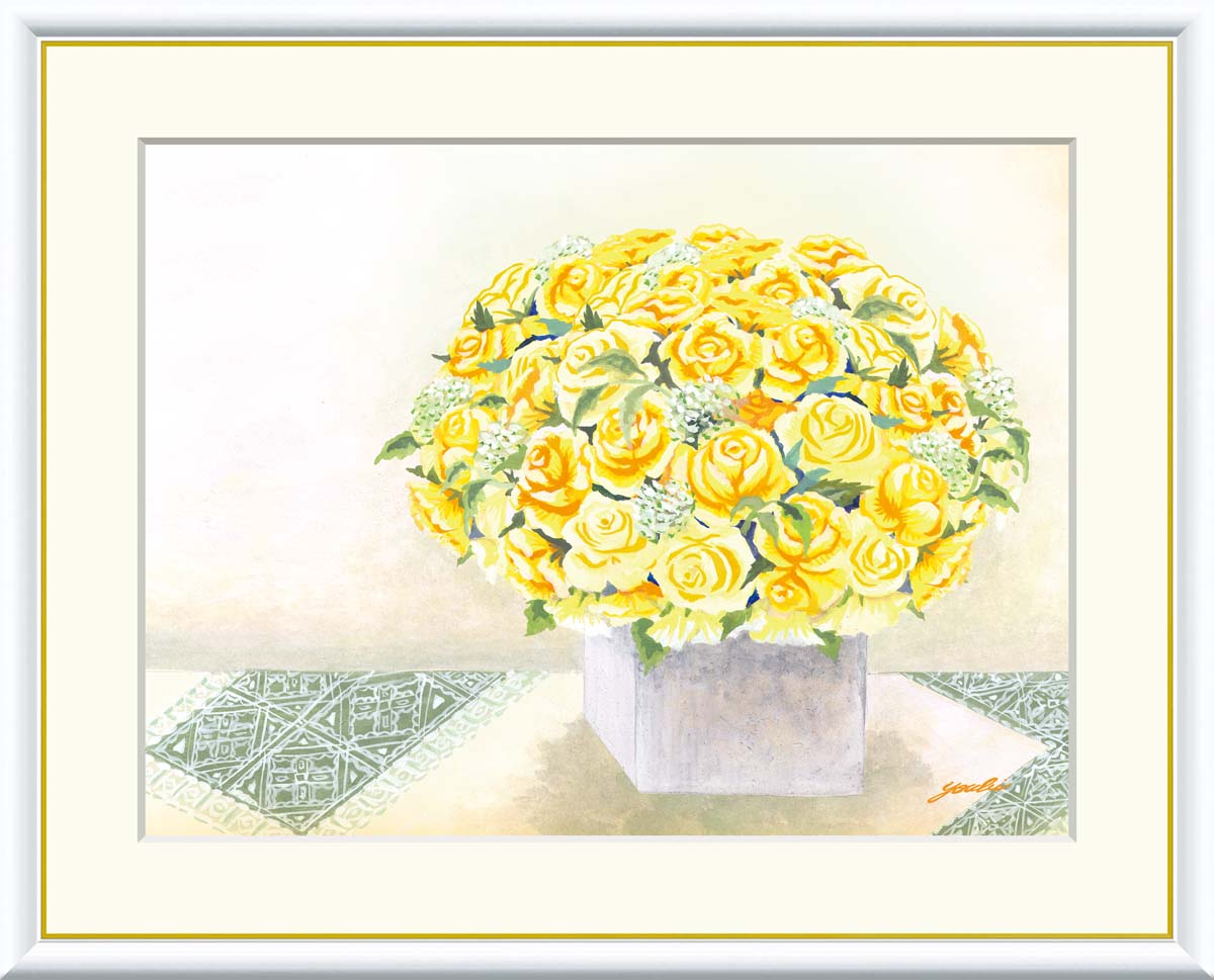 Rakuten - 絵画 インテリア 部屋 玄関に飾る絵画 風水 インテリア アートパネル 額入り 花 ブーケ 52×42cm 壁掛け 絵 額入り リビング アートポスター おしゃれ 壁飾り 新築祝い プレゼント 友人 額絵 金運 ライジング