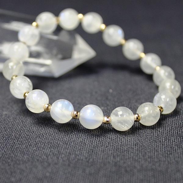 ムーンストーン ブレスレット 月長石 6月 誕生石 パワーストーン 天然石 メンズ レディース 風水グッズ 開運祈願 風水火山 風水 2026 鉱物 【18金ゴ...