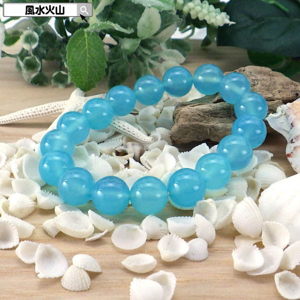 シーブルーカルセドニー ブレスレット パワーストーン 天然石 カルセドニー レディース メンズ カラーストーン 通販 開運祈願 風水グッズ 風水火山 風水 20...