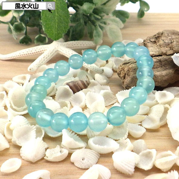 シーブルーカルセドニー ブレスレット パワーストーン 天然石 カルセドニー レディース メンズ カラーストーン 通販 開運祈願 風水グッズ 風水火山 風水 20...