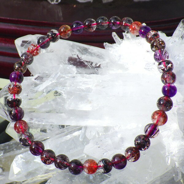 天然石 スーパーセブン ブレスレット スーパー セブン 石 パワーストーン メンズ レディース 風水グッズ 開運祈願 風水火山 風水 2025 鉱物 【AAAA...