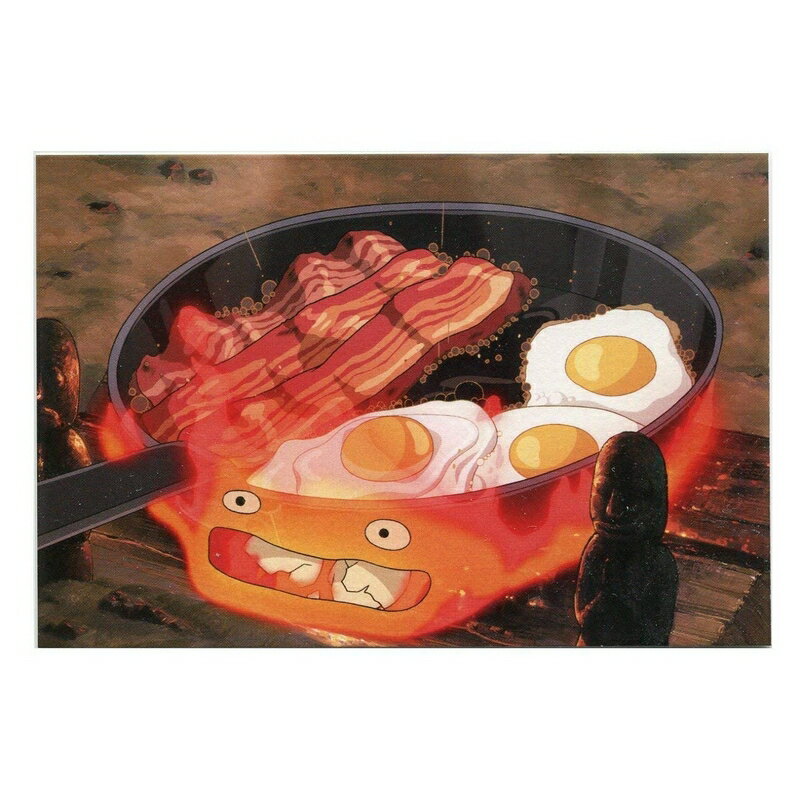 ハウルの動く城 ポストカード 食べ物シリーズ 〜カルシファーのベーコンエッグ〜のサムネイル