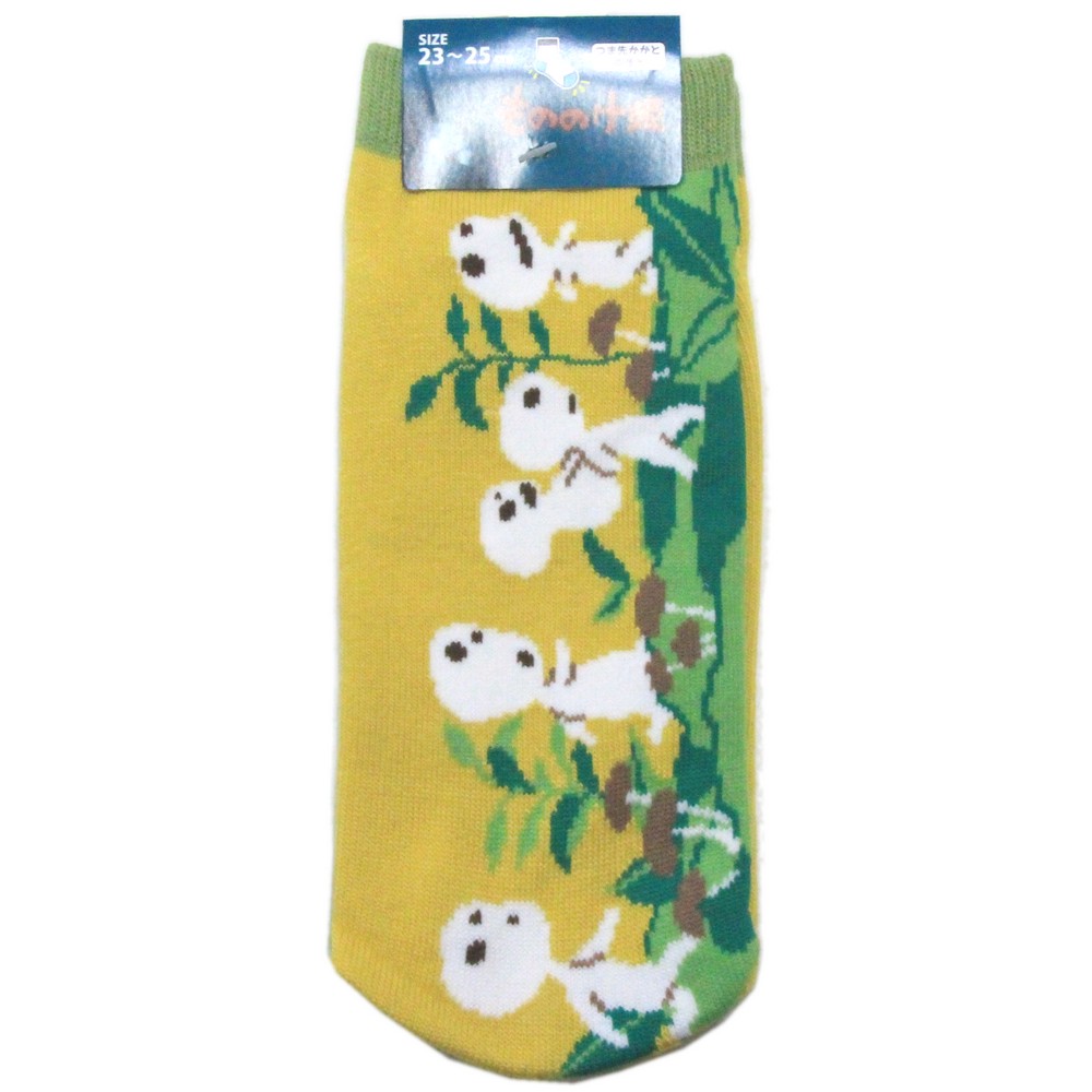 もののけ姫 スニーカーイン丈 ソックス コダマときのこ 23-25cm(イエロー)