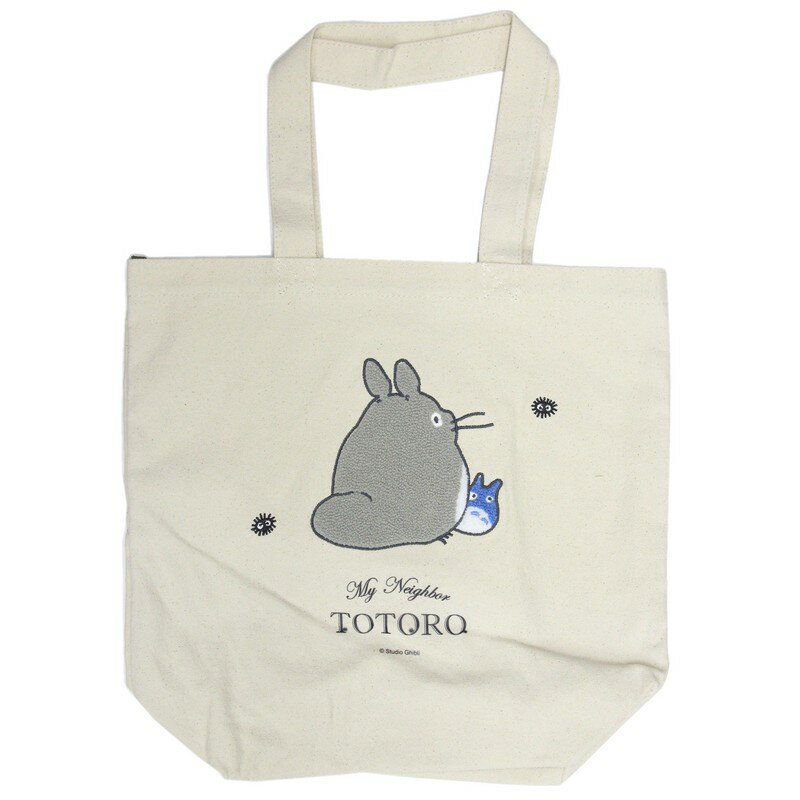 となりのトトロ 縦型刺繍帆布トートバッグ 振り向きトトロのサムネイル