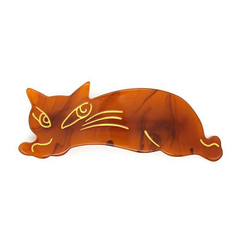 わちふぃーるど 猫のダヤン アクリルバレッタ とびねこ・茶 940602