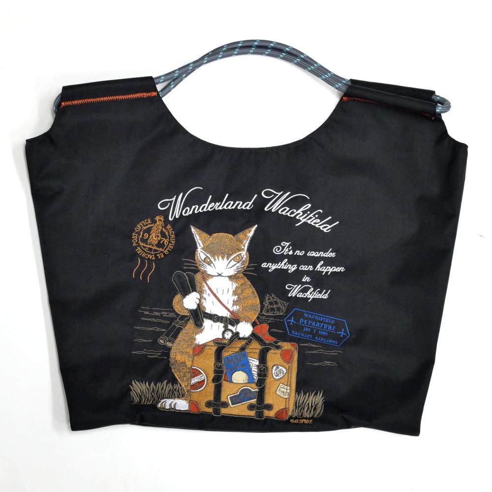わちふぃーるど 猫のダヤン 刺繍トート トラベル・黒 942124