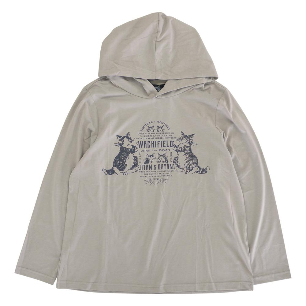 わちふぃーるど 猫のダヤン フード付さらっと長袖T［L］ DJ 茶 942195