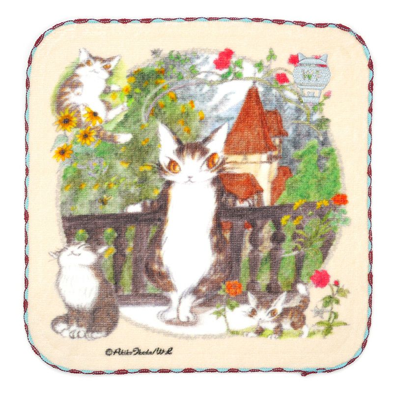 わちふぃーるど 猫のダヤン アート刺繍ミニタオル 東欧コラージュ 942296
